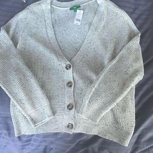NWT Cardigan cream with black speckles